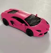 Matte Hot Pink Lamborghini Aventador LP700-4 Diecast Model Toy Car 1:38 Scale