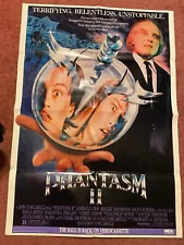 PHANTASM 2 Original One Sheet video store Poster 39” x 27” & Promo Pin & Sticker