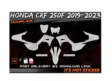 HONDA CRF 250F 2019-2023 Template Vector Contorno Del Cuerpo