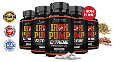 Iron Pump for Men Extreme 1600 Premium Formula Pills Vitamin Supplement 5 Pack