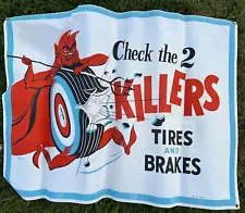 5 Vintage canvas brake & Tire safety PRIVATE SALE FOR BISONCITYARTIFACTS