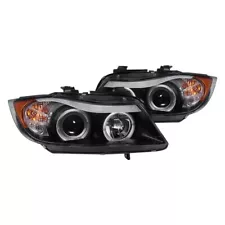 For BMW M3 06-08 Spyder Signature Series Black LED Halo Projector Headlights (For: BMW M3)