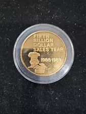 VTG CAMPBELL SOUP FIFTH BILLION DOLLAR SALES YEAR 1988-1989 Gold Tone Coin Token