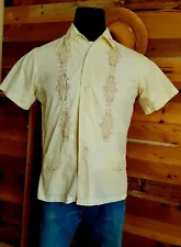 SALE⚡Guayabera Vintage Shirt VERY RARE Brand Pattern Mexican Embroidered EUC