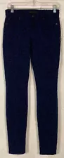 7 FOR ALL MANKIND stretch skinny pants blue on black rose pattern size 27"