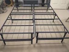 Bedframe Platform Metal Foldable Queen No Box Spring Needed Sturdy ToolFree 14"