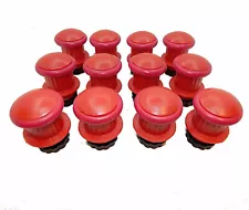 Red Jumbo Bumper Pool Posts - Set of 12 Large Hole Mount Bumpers