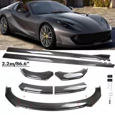 For Ferrari 812 Carbon Style Car Front Bumper Lip Spoiler Body Kit Side Skirt (For: Ferrari)