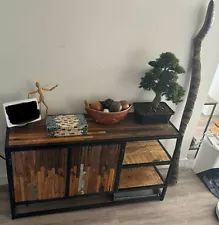 Unique Reclaimed Wood Steel Frame Buffet/Sideboard Imported from India