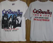 Cinderella Concert Tour T Shirt Vintage 1989 Long Cold Winter Bulletboys