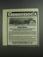 1984 Gooseneck Solid Side Trailer Ad - Solid Value