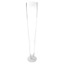 ESC11 Tall Trumpet Glass Vase, 24-inch, Clear