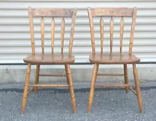 L. Hitchcock Signed Stenciled Harvest Arrow Back Side Chairs - Free UPS shipping