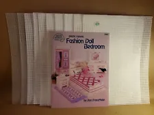 Barbie Fashion Doll Bedroom Furniture Pattern Book + 10 Sheets of Plastic Canvas