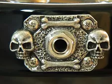 SKULL JACK COVER fits bc rich WARLOCK BASS GUITAR rectangle plate solid metal