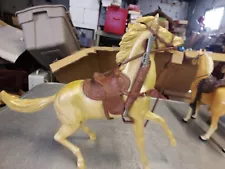 Vintage Marx 12" Trigger Roy Rogers Horse With Saddle And Rifle