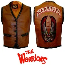 The Warriors Movie Real Leather Vest Costume Halloween Jacket Real Biker Jacket