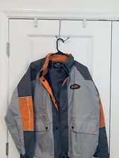  Harley-Davidson Medium Unisex Orange Gray Reflective Rain Suit Missing Hood