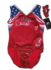 GK Elite US Team USA Leotard Bodysuit Olympics Hologram Mystique Limited Ed Wn M