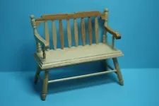 Dollhouse Miniature Deacons Bench Spindle Back in Oak ~ CLA10511