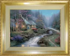 Thomas Kinkade ~ Twilight Cottage 16x20 S/N Oil on Canvas Limited Edition