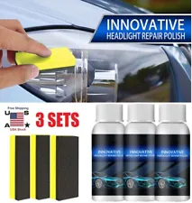 3Pcs Innovative Headlight Repair Polish Fluid Liquid Kit Car Lamp Renovation USA