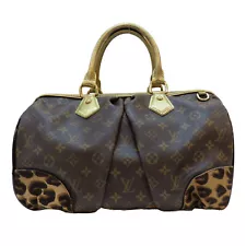 LOUIS VUITTON Adele Leopard Shoulder Handbag Monogram Canvas Brown M95284