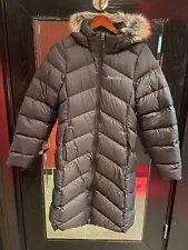 Marmot Women's Montreaux Full-Length Down Puffer Coat Black Fur Hood