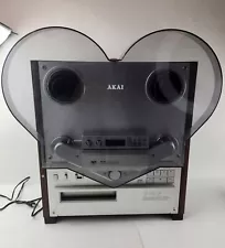 Vintage AKAI GX-747 4-Track Stereo Tape Deck Glass &X Tal Ferrite Head W/ Cover.