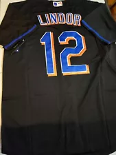 NWT adult customized jersey Mets @12 Francisco Lindor size S,L,XXL,XXXL black