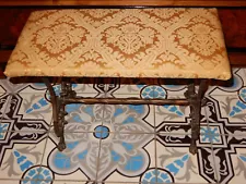 ANTIQUE ARTS AND CRAFTS PATINATED IRON SEATING BENCH BATHROOM BEDROOM HALL