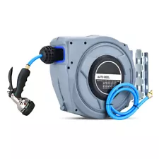 New ListingRetractable Garden Hose Reel 66ft Wall Mounted Hose Reel with 6-Function D9J6