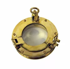 Heavy Porthole Window with Flange Solid Brass Interior Walls Doors SEA Replica