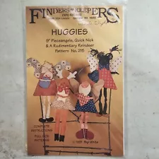 Vtg 9" Country Huggies Doll Pattern Finders Keepers 1991 Angel St Nick Reindeer