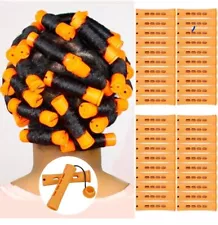 40Pcs Perm Rods Set for Natural Hair Plastic Cold Wave Orange Perm Rods for Long