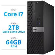 Dell Desktop Computer PC i7, up to 64GB RAM 2TB SSD, Windows 11 or 10, WIFI