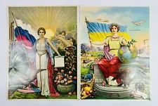 Vintage Early 1900’s Russia & Ukraine “Progress” Propaganda Posters (15”x20”)