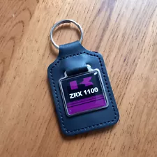 Keyring for Kawasaki ZRX 1100 ZRX1100 Keyfob in Purple & Black Leather key fob