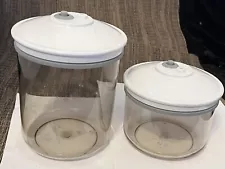 Lot 2 - FOODSAVER SNAIL Vacuum Canisters with lids KY-123--KY 124 (25 & 50 oz)