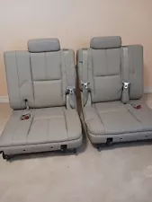 2007 TAHOE Leather Gray 3rd Row Back Removable Seats Pair.