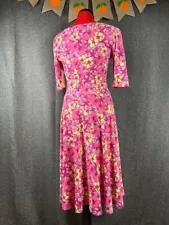 LuLaRoe Nicole Dress - NWT! BEAUTIFUL Pink/Purple Floral Print - Size Medium