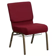 Flash Furniture Fabric Church Chair With 4T Seat Burgundy FCH2214GV369B