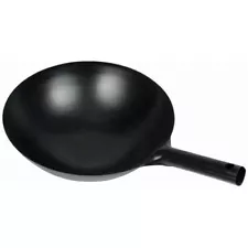 Winco Chinese Wok with Integral Handle 14-Inch Black