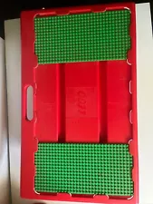 1998 Lego Lap Table w/ Storage Tray - Red with Sliding Green Bases -no Legs-