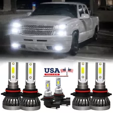 For Chevy Silverado 1500 2500HD 2003-2005 2006 LED Headlights+Fog Lights Bulbs (For: Chevrolet Silverado 2500 HD Classic)