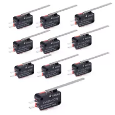 10x Long Arm Lever Limit Switches Straight Hinge SPDT Micro NO/NC DC 250V/125V