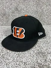 Cincinnati Bengals NFL Football New Era 59Fifty Black Fitted Hat Size 8 Cap