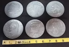 Metal Coin Patina Half Dollar Paperweight IKE Collection Of 6 3” (SB)