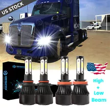 For Kenworth T680 T880 2013-2019 -4PC LED Headlight Kit Bulbs High / Low Beam GN (For: 2014 Kenworth T680)