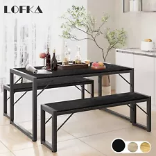 Lofka Kitchen Table and Chairs for 4 with 45.5" Modern Dining Table Set for 4, B